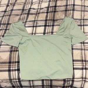 Charlotte Russe Light Green Square Neck Crop Top